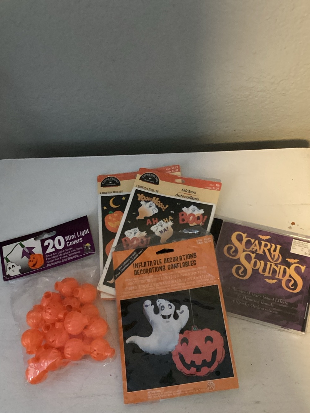 Vintage Halloween Bundle Inflatable Decorations and Light Covers & Stickers